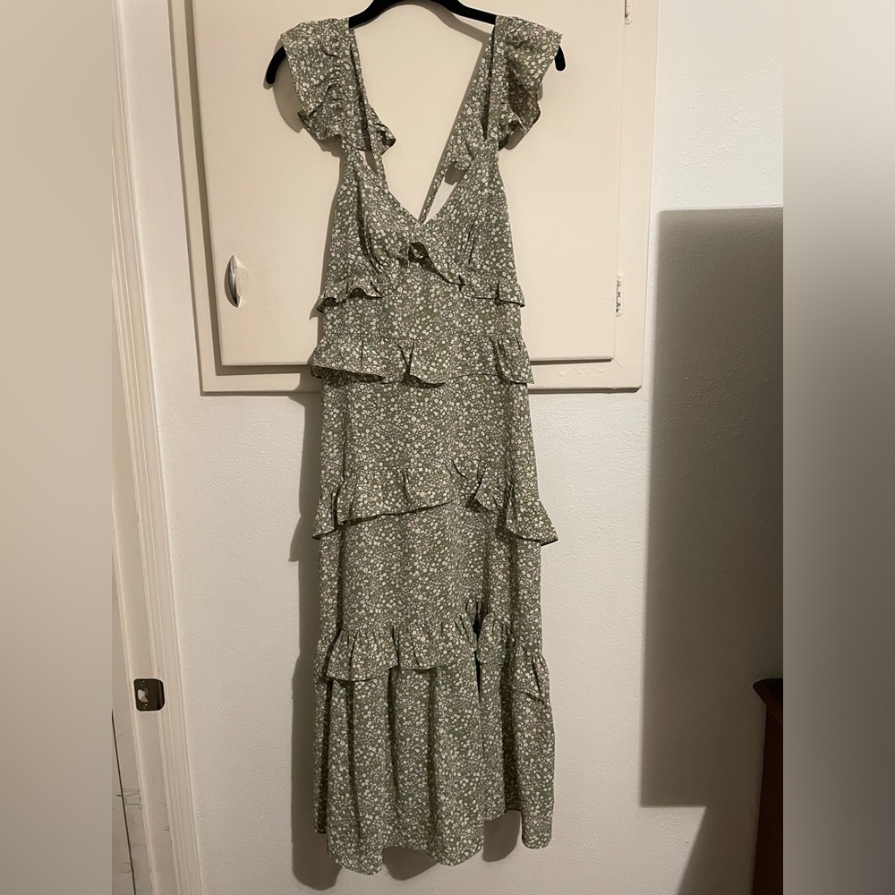 Altar'd State Sage Floral Maxi Dress